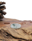 Baikalla Natural Icy Blue-Green Flower Jadeite Jade Traditional Ring