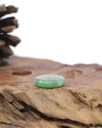 Baikalla Natural Icy Apple-Green Jadeite Jade Traditional Ring