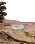 Baikalla Natural Icy Light Green & Sajin (Golden Dust) Jadeite Jade Traditional Ring