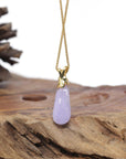 Baikalla Natural Vixen Lavender Jadeite Jade Pendant W/ 18ky Gold "Bunny" Bail