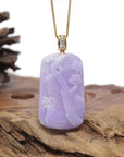 Baikalla Natural Vixen Lavender Jadeite Jade "Cherry Blossom" Pendant W/ 14ky Gold Bail