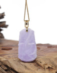Baikalla Natural Vixen Lavender Jadeite Jade "Bamboo" Pendant W/ 14ky Gold Bail & Natural Diamonds