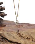 Baikalla Natural Icy Jadeite Jade "Good Luck Key" Pendant W/ 18kr Gold Bail & Imperial Green Jade