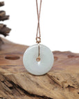 18k Rose Gold Natural Light Green Jadeite Constellation (Libra) Pendant Necklace