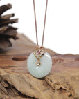 Baikalla Natural Light Green Jadeite Jade Pendant W/ 18kr Gold Constellation (Leo) Bail & Tourmaline