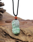 Baikalla Natural Apple-Green Jadeite Jade PiXiu "Fortune Beast" Pendant Necklace