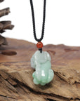 Baikalla Natural Apple-Green Jadeite Jade PiXiu "Fortune Beast" Pendant Necklace