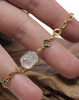 Baikalla 18k Yellow Gold & Natural Icy Jadeite Jade PiXiu Bracelet W/ Imperial Green Jade & Natural Diamonds
