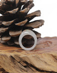 Baikalla Natural Icy Red Sajin (Golden Dust) & Green Patch Jadeite Jade Traditional Ring