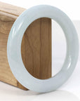 Baikalla Jewelry Jadeite Jade Bangle Bracelet Natural Burmese Ice Jadeite Jade Round Bangle Bracelet (57 mm)
