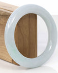 Baikalla Jewelry Jadeite Jade Bangle Bracelet Natural Burmese Ice Jadeite Jade Round Bangle Bracelet (57 mm)