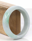 Baikalla Jewelry Jadeite Jade Bangle Bracelet Copy of High-quality Lavender-Green Natural Burmese Wider Jadeite Jade Bangle (57.30 mm)