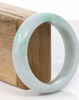 Baikalla Jewelry Jadeite Jade Bangle Bracelet Copy of High-quality Lavender-Green Natural Burmese Wider Jadeite Jade Bangle (57.30 mm)
