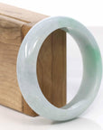 Baikalla Jewelry Jadeite Jade Bangle Bracelet Copy of High-quality Lavender-Green Natural Burmese Wider Jadeite Jade Bangle (57.30 mm)