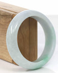 Baikalla Jewelry Jadeite Jade Bangle Bracelet Copy of High-quality Lavender-Green Natural Burmese Wider Jadeite Jade Bangle (57.30 mm)