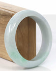 Baikalla Jewelry Jadeite Jade Bangle Bracelet Copy of High-quality Lavender-Green Natural Burmese Wider Jadeite Jade Bangle (57.30 mm)