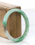 Baikalla Jewelry Jadeite Jade Bangle Bracelet Copy of 18k Gold Inlaid Real Jadeite Jade bangle Bracelet (60.49 mm)