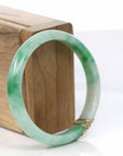 Baikalla Jewelry Jadeite Jade Bangle Bracelet Copy of 18k Gold Inlaid Real Jadeite Jade bangle Bracelet (60.49 mm)