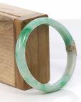 Baikalla Jewelry Jadeite Jade Bangle Bracelet Copy of 18k Gold Inlaid Real Jadeite Jade bangle Bracelet (60.49 mm)