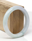 Baikalla Natural Light Blue-Green & Lavender Jadeite Jade "Half Round" Bangle Bracelet (58.2mm)
