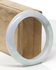 Baikalla Natural Light Blue-Green & Lavender Jadeite Jade "Half Round" Bangle Bracelet (58.2mm)
