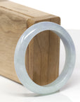 Baikalla Natural Light Blue-Green & Lavender Jadeite Jade "Half Round" Bangle Bracelet (53.1mm)