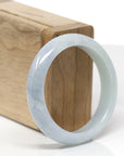 Baikalla Natural Light Blue-Green & Lavender Jadeite Jade "Half Round" Bangle Bracelet (53.1mm)