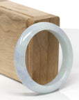 Baikalla Natural Light Blue-Green & Lavender Jadeite Jade "Half Round" Bangle Bracelet (53.1mm)