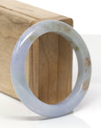 Baikalla Natural Lavender & Red Sajin (Golden Dust) Jadeite Jade "Half Round" Bangle Bracelet (54mm)