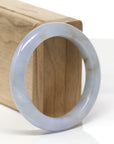 Baikalla Natural Lavender & Red Sajin (Golden Dust) Jadeite Jade "Half Round" Bangle Bracelet (54mm)