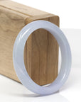 Baikalla Natural Icy Lavender Jadeite Jade "Oval" Bangle Bracelet (54.5mm)