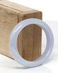 Baikalla Natural Icy Lavender Jadeite Jade "Oval" Bangle Bracelet (54.5mm)