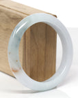 Baikalla Natural Light Blue-Green & Orange Sajin (Golden Dust) Jadeite Jade "Half Round" Bangle Bracelet (58.6mm)