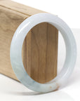 Baikalla Natural Light Blue-Green & Orange Sajin (Golden Dust) Jadeite Jade "Half Round" Bangle Bracelet (58.6mm)