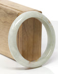 Baikalla Natural Light Green & Orange Sajin Jadeite Jade "Half Round" Bangle Bracelet (57.4mm)