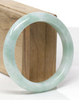 Baikalla Natural Green Jadeite Jade "Half Round" Bangle Bracelet (58mm)