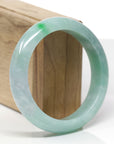 Baikalla Natural Blue-Green Jadeite Jade "Half Round" Bangle Bracelet (59.1mm)