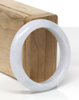 Baikalla Natural Light Lavender & Green Jadeite Jade "Half Round" Bangle Bracelet (53.1mm)