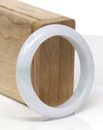 Baikalla Natural Light Lavender & Green Jadeite Jade "Half Round" Bangle Bracelet (53.1mm)