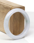Baikalla Natural Light Lavender & Green Jadeite Jade "Half Round" Bangle Bracelet (53.1mm)