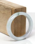 Baikalla Natural Light Blue-Green Jadeite Jade "Oval" Bangle Bracelet (54mm)