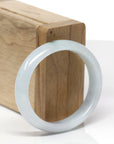 Baikalla Natural Light Blue-Green Jadeite Jade "Oval" Bangle Bracelet (54mm)