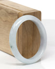 Baikalla Natural Light Blue-Green Jadeite Jade "Oval" Bangle Bracelet (54mm)