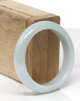 Baikalla Natural Light Blue-Green Jadeite Jade "Half Round" Bangle Bracelet (53.3mm)