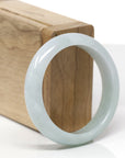 Baikalla Natural Light Blue-Green Jadeite Jade "Half Round" Bangle Bracelet (53.3mm)