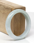 Baikalla Natural Light Blue-Green Jadeite Jade "Half Round" Bangle Bracelet (53.3mm)