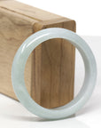 Baikalla Natural Light Blue-Green Jadeite Jade "Half Round" Bangle Bracelet (53.3mm)