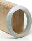 Baikalla Natural Multi-Color "Fu Lu Shou" Jadeite Jade "Half Round" Bangle Bracelet (57.1mm)