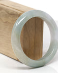 Baikalla Natural Multi-Color "Fu Lu Shou" Jadeite Jade "Half Round" Bangle Bracelet (57.1mm)