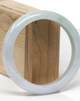 Baikalla Natural Light Lavender & Green Jadeite Jade "Half Round" Bangle Bracelet (61.8mm)